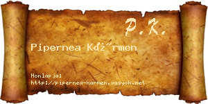 Pipernea Kármen névjegykártya